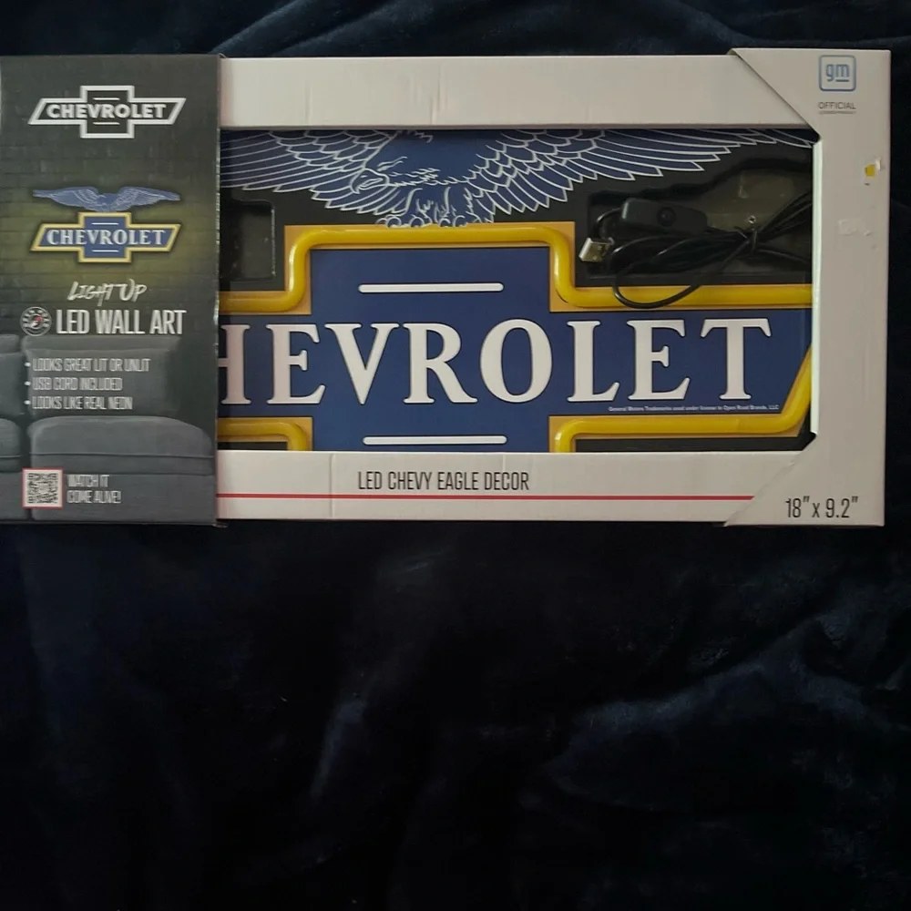 Chevrolet LED Eagle Wall Sign - Blue & Yellow